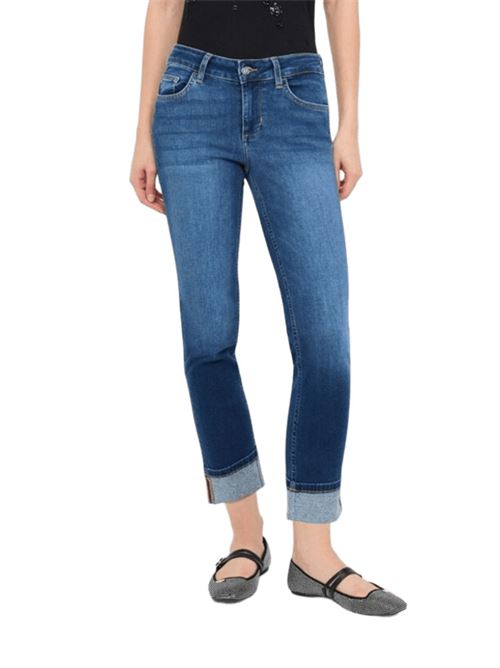 Jeans da donna, skinny, con risvolto colore denim blu used LIU JO | UF5006-D461578539